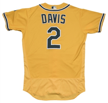 2017 Khris Davis Game Used Oakland As Alternate Jersey Used On 9/5/2017 For Career Home Run #140 (MLB Authenticated & MEARS A10)